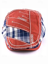 abordables Accessoires de Noël-Casquette plate à carreaux en coton pour homme, chapeau gavroche vintage en lierre avec coupe ajustable, cadeau de Noël élégant pour les tenues décontractées et les voyages en plein air