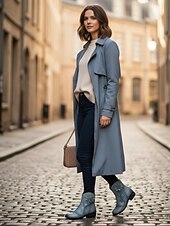 رخيصةأون جزمة الكاحل-حذاء نسائي من الجلد الأحمر بكعب متوسط وتطريز زهور - حذاء قصير كلاسيكي بكعب متوسط للملابس الكاجوال والأنيقة