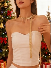 זול חתונה ACC-שרשרת קולר מכסף עם גדילים ואבני חן לנשים, תכשיטי שרשרת ארוכים נוצצים למסיבות חג המולד, מתנות לחג &amp;שמלות ערב