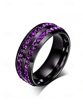 halpa Miesten korut-Miesten jouluinen titaaniterässormus punaisilla ja sinisillä kristallikivillä, useita värejä, täydellinen juhlamuotiin ja lahjaksi