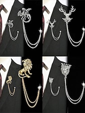 halpa Miesten solmiot ja rusetit-Miesten jouluinen rintaneula, jossa peura-, lohikäärme-, leijona- ja kruunuaiheet, metalliseosmateriaalia, juhlavia asusteita juhliin ja lahjoihin, useita kuvioita