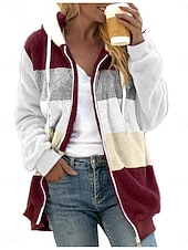 Damskie Kurtka polarowa Kurtka Sherpa Kurtka z kapturem Wygodny Oddychający Zamek Kieszeń Codzienny Pasek Urlop Ulica Codzienny Dzienne zużycie Zamek błyskawiczny Regularny Kaptur Regularny Długi tanie Kurtki z podszewką z polaru-Damskie Kurtka polarowa Kurtka Sherpa Kurtka z kapturem Wygodny Oddychający Zamek Kieszeń Codzienny Pasek Urlop Ulica Codzienny Dzienne zużycie Zamek błyskawiczny Regularny Kaptur Regularny Długi