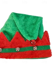 お買い得  レディース帽子-女性用クリスマスエルフハット - 楽しくて華やかな、ベル付きの柔らかいフェルト素材で、ホリデーパーティーやクリスマスのお祝いに最適です。