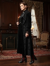 billige Victoriansk og Edwardiansk-Knehøye støvletter i svart og lilla blonder til dame, med kraftig hæl og sløyfedetaljer, gotisk viktoriansk stil fra 1920-tallet til cosplay og halloween. &amp;festklær