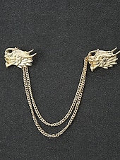 Недорогие Мужские галстуки и бабочки-Мужские рождественские булавки для воротника из сплава – элегантные дизайны в виде оленей с золотыми цепочками, идеально подходят для праздничных вечеринок, торжеств и зимних праздников