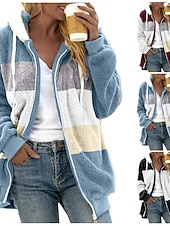 Damskie Kurtka polarowa Kurtka Sherpa Kurtka z kapturem Wygodny Oddychający Zamek Kieszeń Codzienny Pasek Urlop Ulica Codzienny Dzienne zużycie Zamek błyskawiczny Regularny Kaptur Regularny Długi tanie Kurtki z podszewką z polaru-Damskie Kurtka polarowa Kurtka Sherpa Kurtka z kapturem Wygodny Oddychający Zamek Kieszeń Codzienny Pasek Urlop Ulica Codzienny Dzienne zużycie Zamek błyskawiczny Regularny Kaptur Regularny Długi