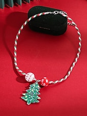 olcso Karácsonyi kiegészítők-Női karácsonyi ajándék nyaklánc, ötvözet és akril anyagból, színes gyöngyök ünnepi medálokkal, tökéletes ünnepi kiegészítő partikra és összejövetelekre