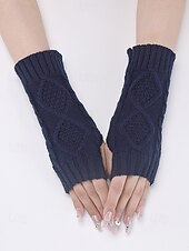 preiswerte Weihnachtsaccessoires-Gestrickte fingerlose Handschuhe für Damen, kuschelige Winter-Handwärmer mit Zopfmuster, stylische Weihnachtsgeschenk-Accessoires für Damen