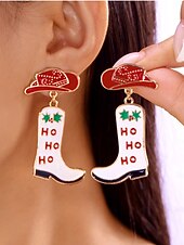 halpa Naisten korvakoru-Naisten jouluiset rusettikorvakorut kimaltelevalla punaisella viimeistelyllä, juhlava lomakoru joulujuhliin, lahjaidea