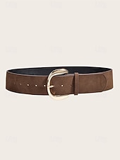 abordables Ceinture pour femme-Ceinture de Noël en similicuir pour femme, design large et élégant avec boucle en métal, disponible en plusieurs couleurs, parfaite pour les fêtes de fin d'année et les tenues d'hiver