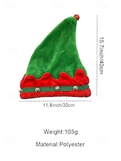 お買い得  レディース帽子-女性用クリスマスエルフハット - 楽しくて華やかな、ベル付きの柔らかいフェルト素材で、ホリデーパーティーやクリスマスのお祝いに最適です。