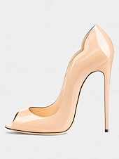 preiswerte Peep Toe Pumps-Damen Pumps mit goldenem Peep Toe und hohem Absatz, elegante Partyschuhe mit metallischem Stilettoabsatz für Weihnachtsfeiern, Abendveranstaltungen &amp;formelle Anlässe