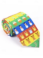 abordables Cravates et nœuds papillon pour hommes-Cravates de Noël pour hommes – cravates de vacances amusantes et festives avec Père Noël, rennes, arbres et flocons de neige, parfaites pour les fêtes de Noël, les cadeaux et les célébrations saisonnières