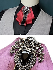 levne Pánské kravaty a motýlky-Pánský vánoční motýlek s diamantovým akcentem - elegantní saténová stuha s černým drahokamem pro formální sváteční příležitosti, k dispozici v několika barvách