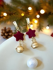 ieftine Cercel de damă-Pentru femei Cercei Picătură Cercei Rotunzi Roșu-aprins Aliaj Crăciun Modă Drăguţ Brad de Crăciun Sonerie Αστέρι