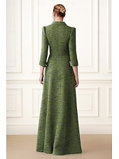 halpa Lattian pituus-A-Linjainen Lattiahihna Paitapuku Häidenvieras-puku Viralliset Puvut Äidin Puku Pitkähihaisella Laivakaula-aukolla Elegantti Virallinen Pitkiä Nauha  Nauha