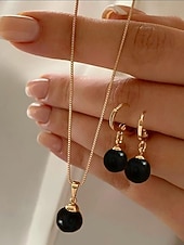 halpa Naisten kaulakoru-Naisten tekohelmikaulakoru ja korvakorut kultaisilla yksityiskohdilla, elegantit joulukorut juhlajuhliin