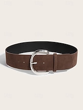 abordables Ceinture pour femme-Ceinture de Noël en similicuir pour femme, design large et élégant avec boucle en métal, disponible en plusieurs couleurs, parfaite pour les fêtes de fin d'année et les tenues d'hiver
