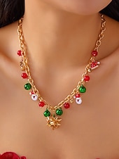 billige Halskjede for kvinner-Julekjede med sjarm til dame, flere stiler med sjarm til julenissen, snømannen og juletreet, perfekt til høytidsfester og festlige gaver.