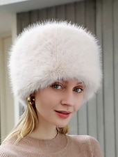 levne Klobouky-Dámské Teplá zimní čepice Denní Dovolená Pevná barva Polyester Na běžné nošení Zahřívací 1 PC