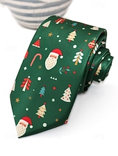 abordables Cravates et nœuds papillon pour hommes-Cravates de Noël pour hommes en polyester – motifs Père Noël, bonhomme de neige et autres motifs festifs, parfaites pour les fêtes de Noël et les occasions spéciales.