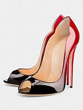 preiswerte Peep Toe Pumps-Damen Pumps mit goldenem Peep Toe und hohem Absatz, elegante Partyschuhe mit metallischem Stilettoabsatz für Weihnachtsfeiern, Abendveranstaltungen &amp;formelle Anlässe