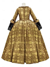 Недорогие Платья-Рококо Викторианский стиль Эпоха возрождения В пол Платья Костюм для вечеринки Маскарад Большие размеры Нормальная Буфф / баллон Вспышка рукава Принцесса Кружева Тюль Винтаж С пышной юбкой