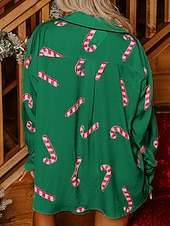 cheap Women's Sleep Tops &amp; Bottoms-Women's Pajamas Loungewear Pajama Set Casual Pure Color Elastic Waist Shorts Christmas Vacation Home Long Sleeve Shirt Collar Pink Green Fall Winter Loose Fit