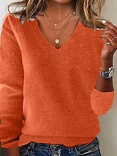 halpa Kiinteät värit-Naisten Neulos Pusero Päivittäin Tyylikäs Vapaa-aika Yhtenäinen väri Joustin V kaula-aukko Kudottu Pitkähihainen Tavalliset topit Neuloa Päivittäin Pyhäpäivä Bile Musta Valkoinen Syksy Talvi