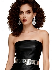 abordables Pendiente de mujer-Pendientes colgantes de muñeco de nieve de cristal para mujer: accesorios de joyería navideña para fiestas navideñas y celebraciones invernales.