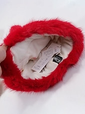 voordelige Dameshoeden-Kerstmuts met strepen voor dames met rendiergewei – polyester materiaal, feestelijk ontwerp voor feestdagen en winterkleding