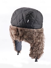 levne Dámské klobouky-Pánská vánoční čepice s kožešinovou podšívkou – nepromokavá, teplá a útulná, s detaily z umělé kožešiny, ideální na zimní dovolenou a outdoorové aktivity