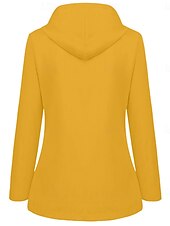 economico Cappotti Invernali-Per donna Giacca Casual Giacca con Cappuccio Impermeabile Caldo Tasca Bottoni Foderato in pile Casual Semplice Vacanza Streetwear Casuale Abbigliamento quotidiano Monopetto Regolare Collo ripiegato