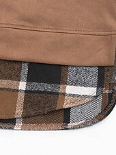 cheap Graphic shop Sweatshirts &amp; Hoodies-Women&#039;s Pullover Hoodie Sweatshirt Plaid Vintage Casual Long Sleeve Hooded Regular Tops Street Casual Sports Drawstring Patchwork Pink Army Green Dark Gray Beige Coffee Fall Winter