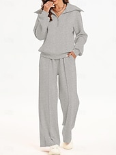 Dames Modieus Streetwear Broeken Sets Bolero Top Lange mouw Overhemdkraag Effen Kleur Vetoketju Buiten Werk Casual Blozend Roze Marineblauw Grijs Lente Normale pasvorm voordelige Blousepakken voor dames-Dames Modieus Streetwear Broeken Sets Bolero Top Lange mouw Overhemdkraag Effen Kleur Vetoketju Buiten Werk Casual Blozend Roze Marineblauw Grijs Lente Normale pasvorm