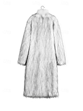 halpa Miesten takit-Miesten Talvitakki Tekoturkis Loma Päivittäin Pidä lämpimänä Fleece Syksy Talvi Tavallinen Muoti Katutyyli Kauluskäänne Pitkä Musta Valkoinen Keltainen Jackets