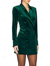 economico Blazer e Completi-Per donna Mini Abito Abito in Velluto Vestito da Festa Abito da Cocktail Abito blazer Elegante Moda Festa serale Feste Cocktail party Vestibilità regolare Semplice Manica Lunga Colletto a Camicia