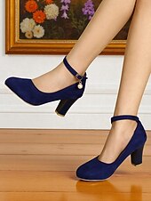 billiga 50-tals retro-Gula dampumps i mocka med blockklack, ankelrem och pärlberlock - eleganta vintage-retro klänningsskor från 1950-talet för bröllop och cocktailpartyn &amp;aftonkläder