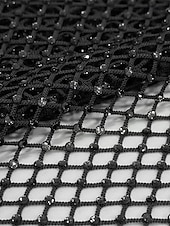 billiga Cocktailklänningar-Sjöjungfru trumpet Telång Cocktailklänningar Festklänningar Elegant Ärmlös Över axeln Trädgårdsfest Bröllop Paljetter med Plisserat