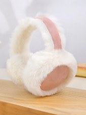 abordables Boucle d&amp;#39;oreille pour femme-Cache-oreilles de Noël en fausse fourrure pour femme, design pliable, bandeau multi-matières pour l'hiver, accessoire confortable et élégant pour le temps froid