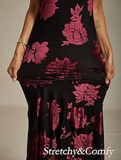 Damska welurowa sukienka maxi sukienka dopasowana sukienka trumpeta syrenka sukienka w literę A elegancka formalna impreza koktajlowa gość weselny wieczorna impreza regularny krój kwiatowy bez tanie Sukienki na przyjęcia-Damska welurowa sukienka maxi sukienka dopasowana sukienka trumpeta syrenka sukienka w literę A elegancka formalna impreza koktajlowa gość weselny wieczorna impreza regularny krój kwiatowy bez