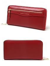 Χαμηλού Κόστους Πορτοφόλια-Γυναικείο χριστουγεννιάτικο πορτοφόλι μεγάλης χωρητικότητας, πολλαπλών χρωμάτων, από συνθετικό δέρμα με λεπτομέρεια φερμουάρ, κομψό και πρακτικό, ιδανικό για δώρο διακοπών και καθημερινή χρήση