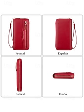 Χαμηλού Κόστους Πορτοφόλια-Γυναικείο χριστουγεννιάτικο πορτοφόλι μεγάλης χωρητικότητας, πολλαπλών χρωμάτων, από συνθετικό δέρμα με λεπτομέρεια φερμουάρ, κομψό και πρακτικό, ιδανικό για δώρο διακοπών και καθημερινή χρήση