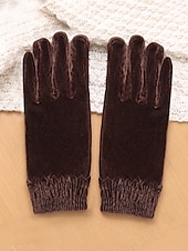 levne Vánoční doplňky-Dámské vánoční sametové rukavice – silné a teplé, měkké na dotek, ideální jako vánoční dárky a zimní módní doplňky