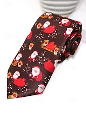 abordables Cravates et nœuds papillon pour hommes-Cravates de Noël pour hommes en polyester – motifs Père Noël, bonhomme de neige et autres motifs festifs, parfaites pour les fêtes de Noël et les occasions spéciales.