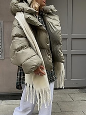 halpa Talvi Parka-Naisten Anorakki Mukava Hengittävä Tasku Napit Vapaa-aika Tavallinen Loma Katu Kausaliteetti Arki-asut Vetoketju Normaali Hupullinen Normaali Pitkähihainen Päällysvaatteet Musta Armeijan vihre