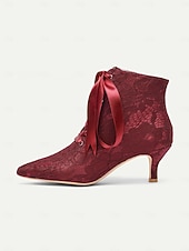 Χαμηλού Κόστους Μητέρα της Νύφης/του Γαμπρού-Γυναικεία πράσινα μποτάκια με κορδόνια και σατέν κορδέλα και τακούνι kitten - vintage μπότες σε βικτοριανό στιλ για γυναίκες, ιδανικές για γάμους, πάρτι gatsby &amp;επίσημες εκδηλώσεις