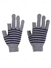 preiswerte Handschuhe für Damen-Unisex-Weihnachtsgeschenk-Touchscreen-Handschuhe, mehrfarbig, Polyestermaterial, Streifenmuster, warme Winterhandschuhe für Smartphones und Tablets, perfekt für die Weihnachtszeit