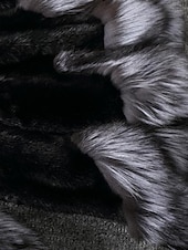 billige Pels &amp; Lær-Dame Fuskepels Hold Varm Bekvem Lapper Lomme Knapper Pelskrage Mote Fargeblokk utendørs Feriereise Ferie Ut på byen Lang Med hette Normal Langermet Yttertøy Svart Hvit Høst Vinter