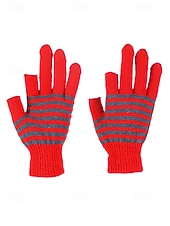 preiswerte Handschuhe für Damen-Unisex-Weihnachtsgeschenk-Touchscreen-Handschuhe, mehrfarbig, Polyestermaterial, Streifenmuster, warme Winterhandschuhe für Smartphones und Tablets, perfekt für die Weihnachtszeit